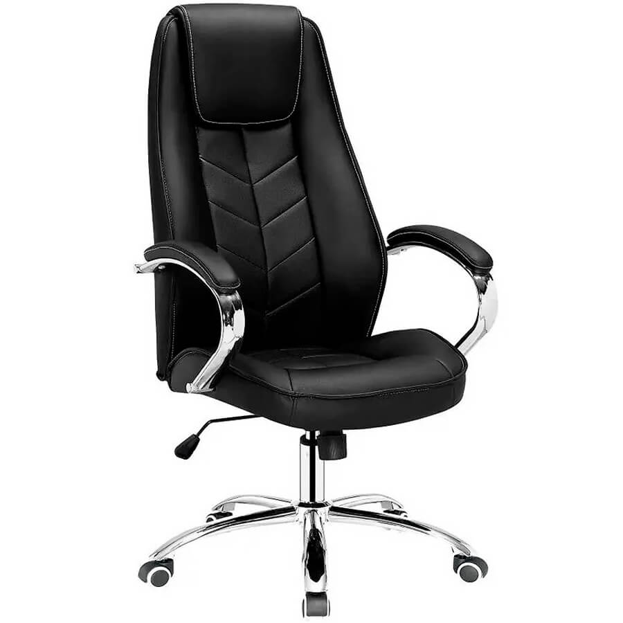 Дрифт Люкс (Drift Lux) Кресло для руководителя  Евро Офис, обивка экокожа (Черный)