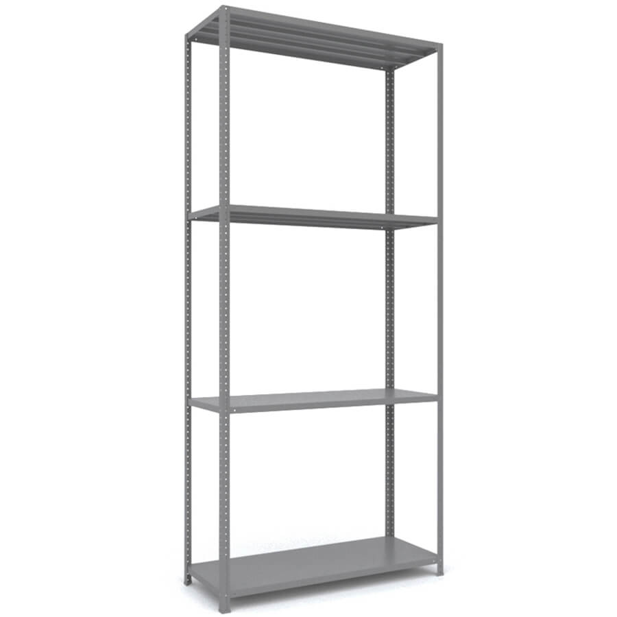 MS_220x100x40 Металлический стеллаж ПРОМЕТ, 4 (Cерый полуматовый (RAL 7038))