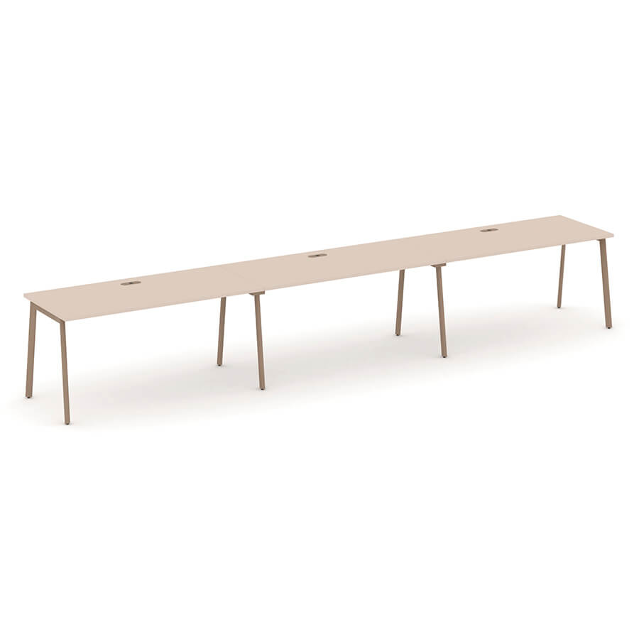 ES.RS-3.4-LP Рабочая станция на 3 места RIVA Estetica (Капучино/Металл Латте)