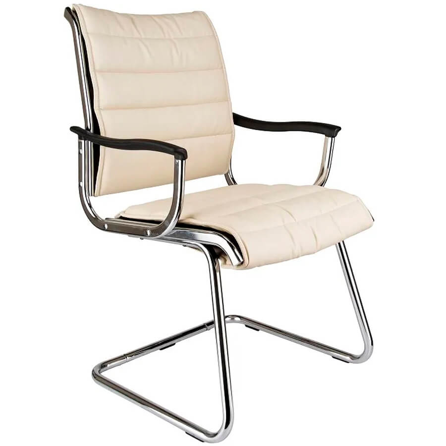 CH-994AV Кресло для посетителя  Бюрократ, обивка экокожа (Слоновая кость)