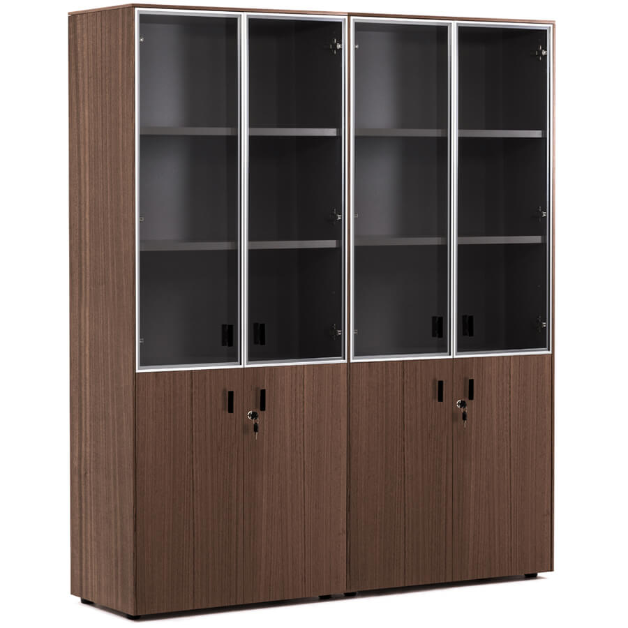 109 728 Шкаф комбинированный Profoffice Enzo (Эвкалипт / черный)