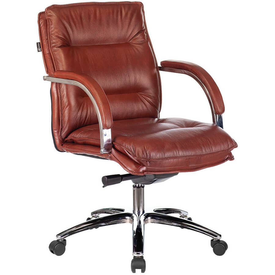 T-9927SL-LOW Кресло для руководителя  Бюрократ, обивка кожа (Светло-коричневый (Leather Eichel))