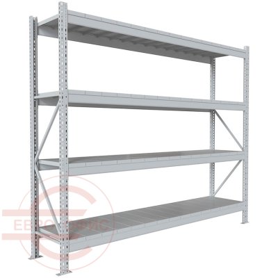 200x240x50 Металлический стеллаж MS PRO, 4 (Cерый полуматовый (RAL 7038))