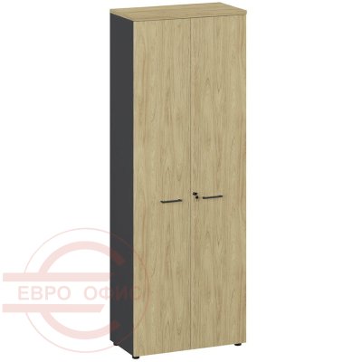 FLEX 221 Black cabinet shelves Шкаф высокий с полками Profoffice FLEX (Гикори, графит)