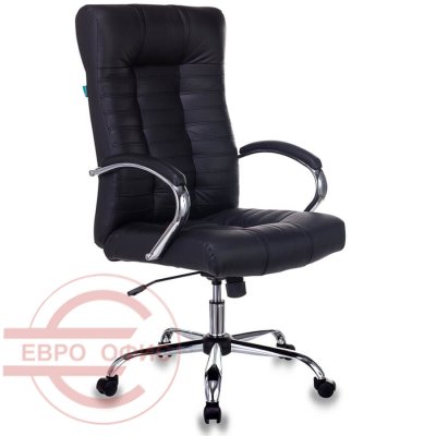 KB-10SL Кресло для руководителя  Бюрократ, обивка кожа (Чёрный)