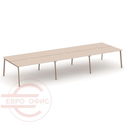 ES.D.RS-6.4-VP Рабочая станция на 6 мест RIVA Estetica (Капучино/Металл Латте)