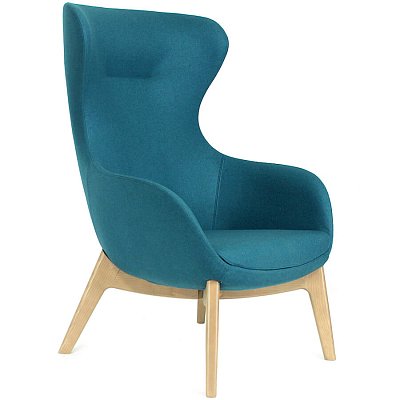 ELEGANCE Wood Кресло для посетителя  Profoffice, обивка ткань (Синий)