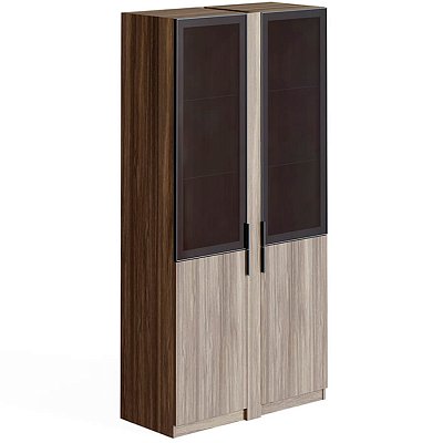 TS-44+TS-7.1(х2)+TS-08.1(х2) Шкаф комбинированный со стеклянными дверьми Мебель Стиль Time.S (Палдао MS)
