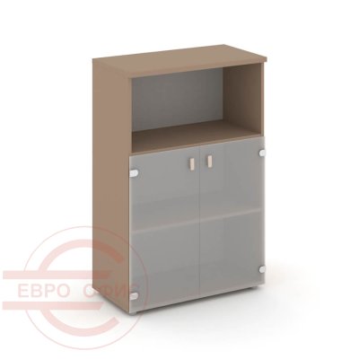 ES.ST-2.2 Шкаф средний широкий RIVA Estetica (Латте/Сатин матовый)