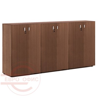 101 735 Шкаф средний H.120, 6 дв Profoffice Exe (Орех мароне/Хром)
