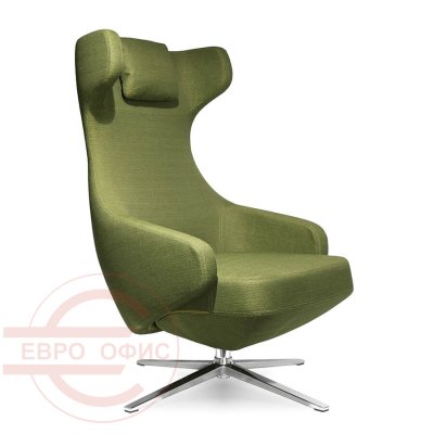VIP015 Кресло лаунж  Евро Офис, обивка ткань (Светлый вереск)
