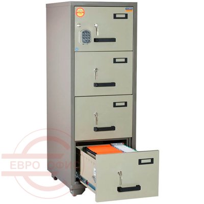 FC 4E-KK Огнестойкая картотека VALBERG, электронный кодовый (Коричневый)