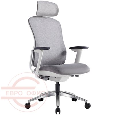 7002-2 Кресло для руководителя  Евро Офис, обивка сетка / ткань (Серый)