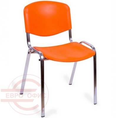 ИЗО ХРОМ Стул для посетителя  Евро Офис, обивка пластик (Оранжевый)