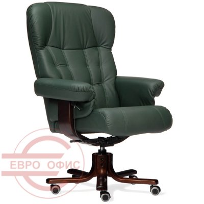 Царь Кресло для руководителя  UNITAL, обивка кожа (Зелёный)