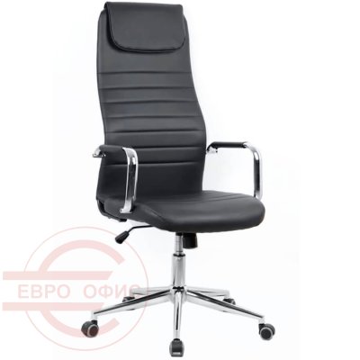 ЭРГО PU (SD1106) Кресло для руководителя  Евро Офис, обивка экокожа (Чёрный)