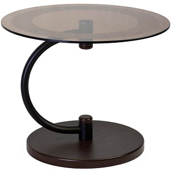 Дуэт 13Н Журнальный стол Мебелик (Черный, дуб маррон / стекло тонированное)