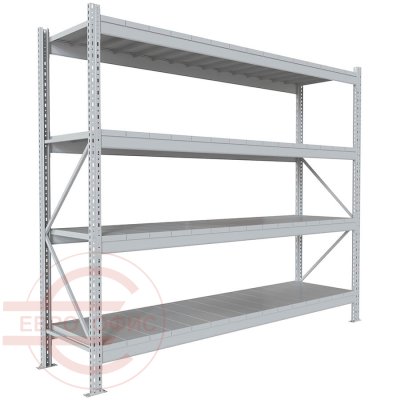 200x240x60 Металлический стеллаж MS PRO, 4 (Cерый полуматовый (RAL 7038))