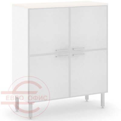 TETTO H.117 Шкаф средний 4 двери Profoffice TETTO (Стекло белое/белое)