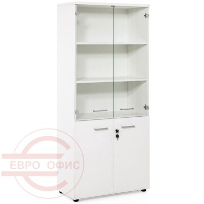 80H009 W3 alum Высокий шкаф с полками Profoffice TOUR (Белый)