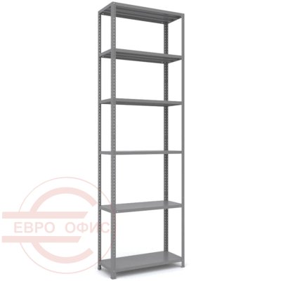 MS_220x70x30 Металлический стеллаж ПРОМЕТ, 6 (Cерый полуматовый (RAL 7038))