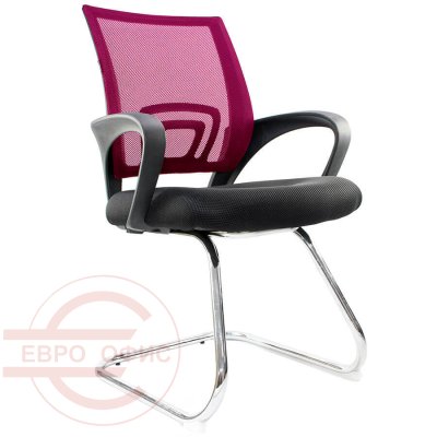 EP-696 CF Кресло для посетителя  EVERPROF, обивка сетка / ткань (Красный)