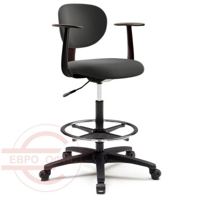 CHN0851Z Кресло для персонала CASHIER CHAIR Fursys, обивка экокожа (Серое (A441))