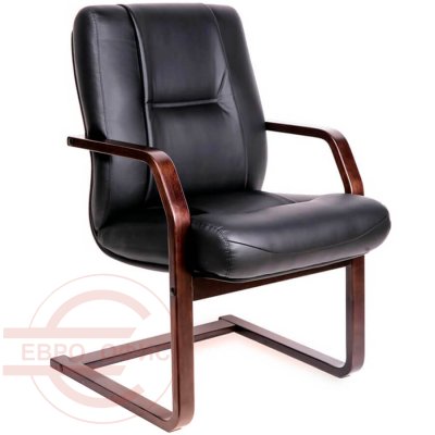 BONN C Кресло для переговорной  Мирэй Групп, обивка кожа (Чёрный)