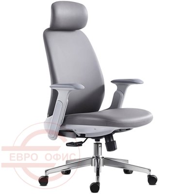 7218-1 Кресло для руководителя  Евро Офис, обивка экокожа (Серый MT92-2)
