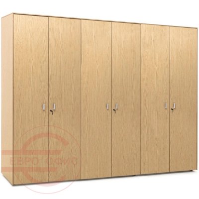 101 732 Шкаф для бумаг + 2 гардероба Profoffice Exe (Дуб светлый/Хром)