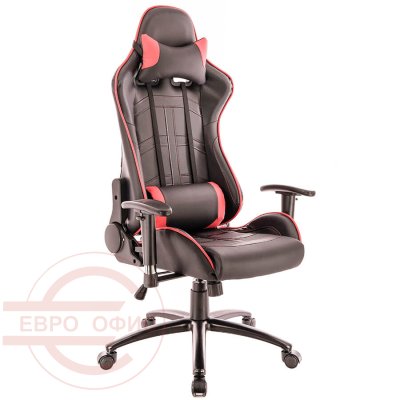 LOTUS S10 Геймерское кресло  EVERPROF, обивка экокожа (Черный / вставки красные)