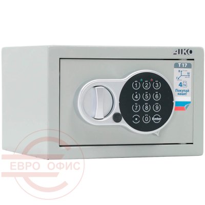 T-17 EL Мебельный сейф AIKO, электронный кодовый (Серый с эффектом молотковой эмали (RAL 7038))