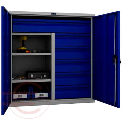 ТС 1095-100215 Шкаф инструментальный лёгкий ТС ПРОМЕТ (Корпус (RAL 7038), дверь ящика (RAL 5002).)