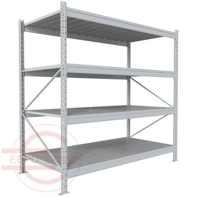 200x210x100 Металлический стеллаж MS PRO, 4 (Cерый полуматовый (RAL 7038))