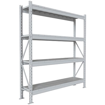 200x180x40 Металлический стеллаж MS PRO, 4 (Cерый полуматовый (RAL 7038))