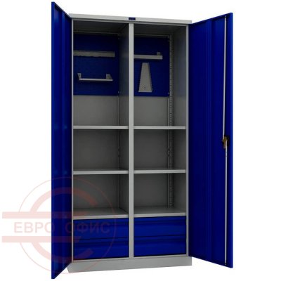 ТС 1995-120604 Шкаф инструментальный лёгкий ТС ПРОМЕТ (Корпус (RAL 7038), дверь ящика (RAL 5002).)