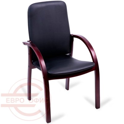 ДЖУНО ЛЮКС Кресло для посетителя  Мирэй Групп, обивка экокожа (Чёрный)