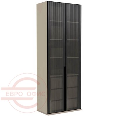 As-47 Шкаф Мебель Стиль Aston (Серый кварц / мокко / стекло тонированное рифленое)