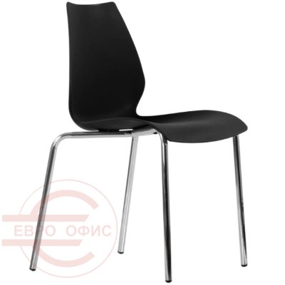 Barneo N-234 Lili Стул для посетителя  Евро Офис, обивка пластик (Пластик чёрный)