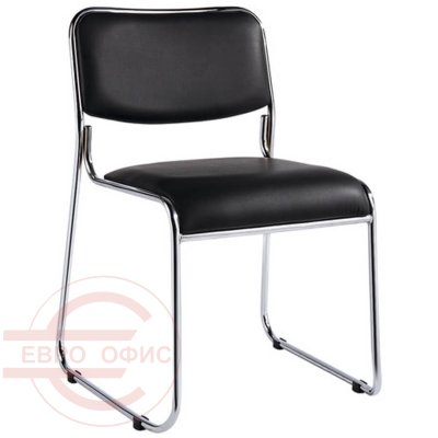Fix Chrome Кресло для посетителя  EVERPROF, обивка экокожа (Чёрный)