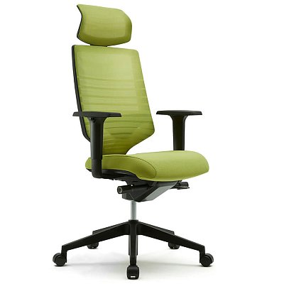 TN300HLDAZU (4900AHZ) Кресло для руководителя CLING Fursys, обивка сетка / ткань (Зелёное (837В), спинка сетка зелёная (937))