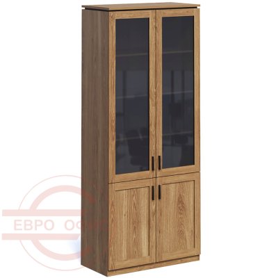 Ot-62 + Ot-7.2 + Ot-08.2 Высокий стеллаж с глухими и стеклянными дверьми Мебель Стиль On.Top (Рэд Фокс / венге)