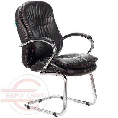 T-9950AV Стул для посетителя  Бюрократ, обивка экокожа (Чёрный)