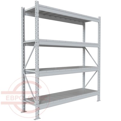 200x180x50 Металлический стеллаж MS PRO, 4 (Cерый полуматовый (RAL 7038))