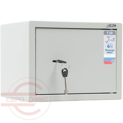 T-23 Мебельный сейф AIKO, ключевой (Серый с эффектом молотковой эмали (RAL 7038))