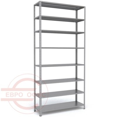 MS-255x120x40 Металлический стеллаж ПРОМЕТ, 8 (Серый полуматовый (RAL 7038))