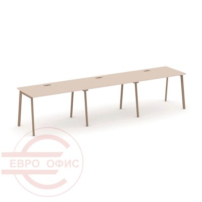 ES.RS-3.2-LP Рабочая станция на 3 места RIVA Estetica (Капучино/Металл Латте)