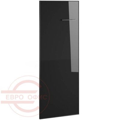 KV-04.1L черное Дверь средняя стеклянная Мебель Стиль Kvins (Стекло чёрное/Чёрный)