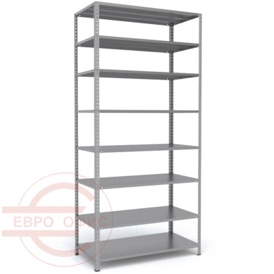 MS-255x120x60 Металлический стеллаж ПРОМЕТ, 8 (Серый полуматовый (RAL 7038))