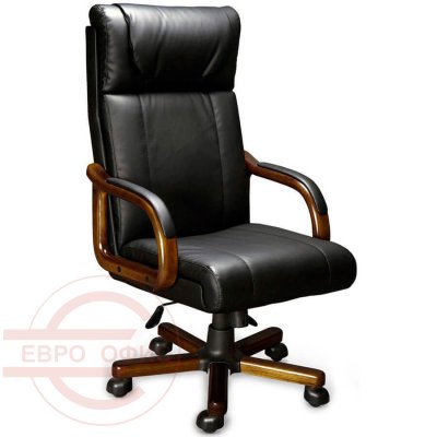 NAPOLI A LX Кресло для руководителя  Мирэй Групп, обивка кожа (Черный (орех тай))